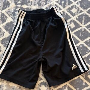 Adidas Kids Black and White Striped Shorts